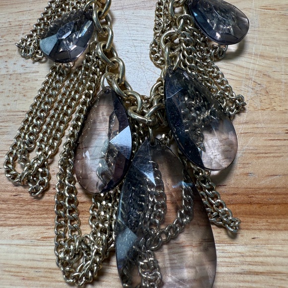 Banana Republic Gold and Crystal Look Statement Necklace - Picture 7 of 10